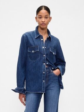 GAP Factory Dark Blue Denim Shirt